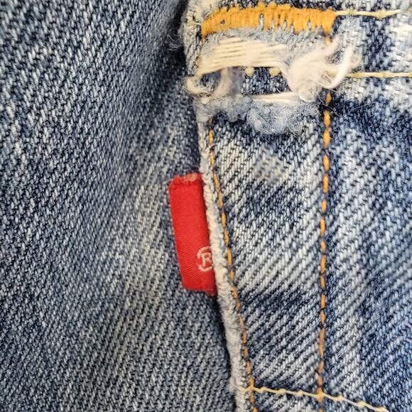 Selvedge Levi Button Fly MADE IN USA 100% Cotton Original Jeans Women's W28 L30 - Picture 6 of 16